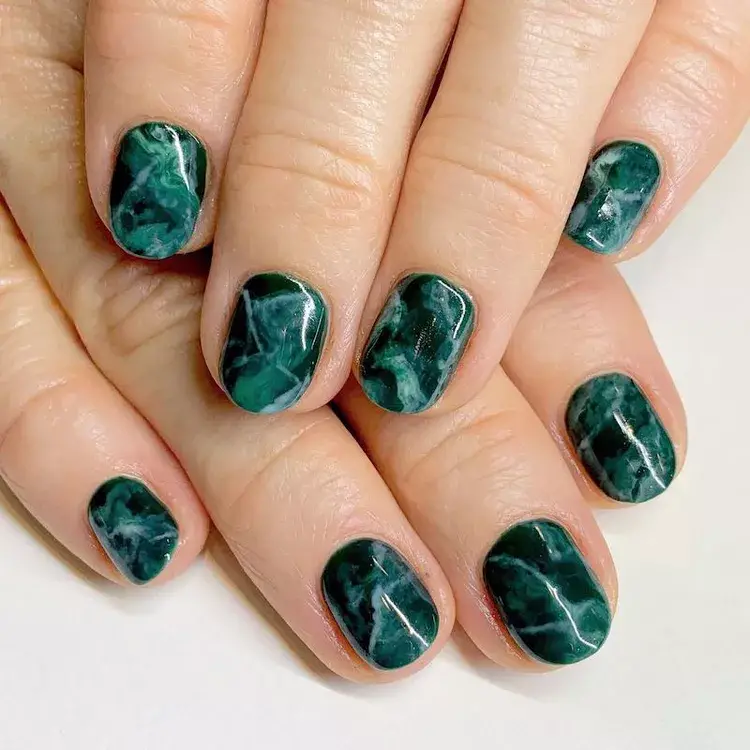 Dark Jade Nails